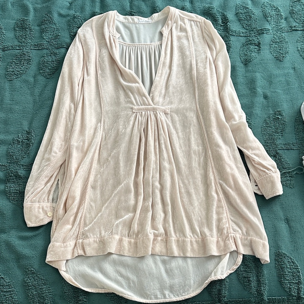 Free People x CP Shades velvet tunic ballet pink medium